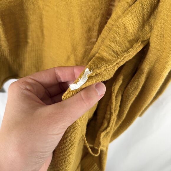 Madewell Cardigan Women's XXS Yellow Open Front Pockets Long Sleeve - Picture 6 of 10